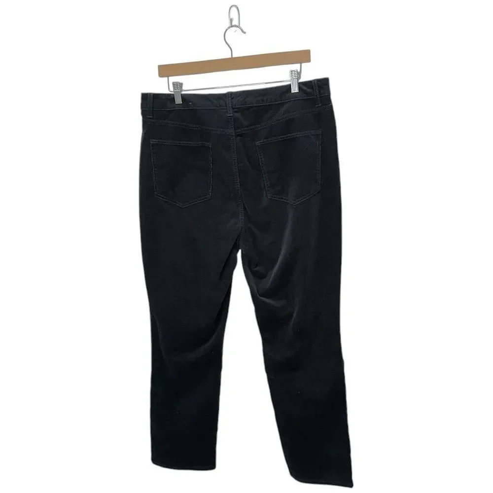 Talbots Women's Petites Black High‎ Waist Corduroy Pants Sz 14P Grunge Retro